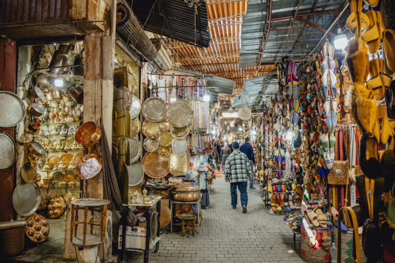 Narrow alley in the medina of Marrakech