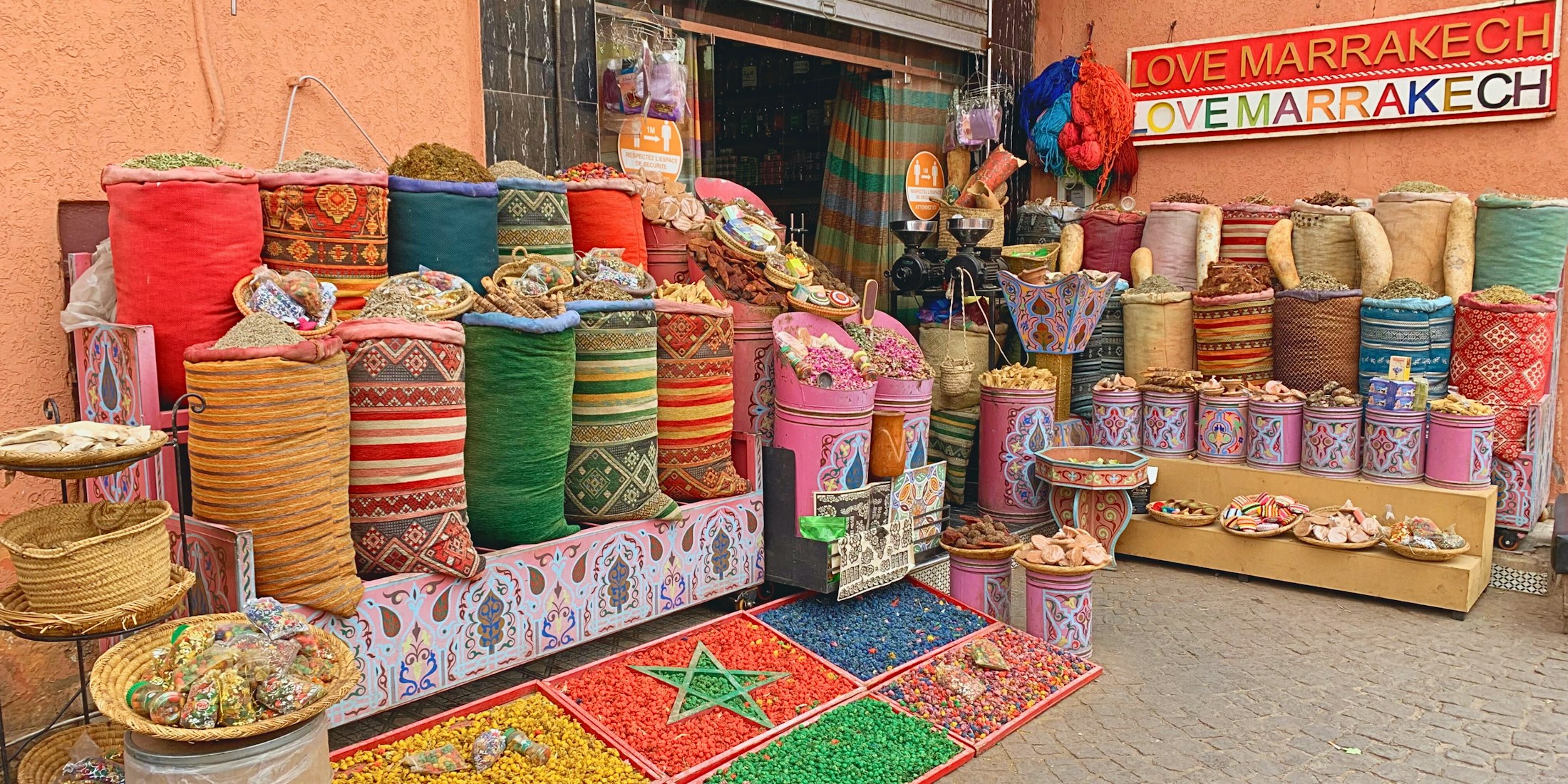Spice stall in a Marrakech souk